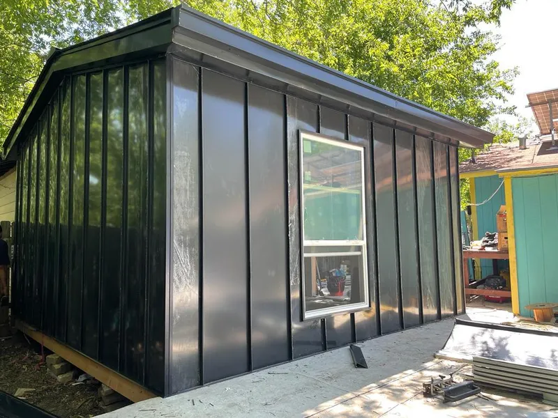 Black standing seam metal wall panels for Metal Roof Installation in Duryea