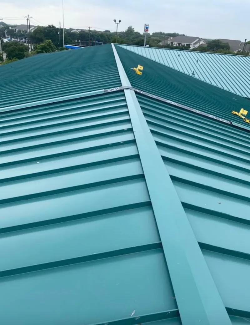 Green commercial metal roof ridge and valley for Metal Roof Repair in Duryea